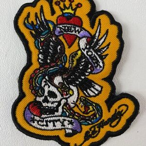 Ed Hardy New York City Skull Iron On Patch Appliqué Embroidered Sewing (Small)